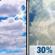 Friday: A slight chance of showers, then a chance of showers and thunderstorms after 3pm.  Cloudy, then gradually becoming mostly sunny, with a high near 81. South wind 10 to 15 mph, with gusts as high as 25 mph.  Chance of precipitation is 30%.