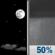 Thursday Night: A slight chance of showers between midnight and 1am, then a chance of showers and thunderstorms after 1am.  Increasing clouds, with a low around 72. East wind 5 to 10 mph becoming light  in the evening.  Chance of precipitation is 50%.