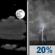 Friday Night: A 20 percent chance of showers and thunderstorms after 1am.  Partly cloudy, with a low around 74. South wind 5 to 10 mph. 