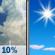 Sunday: A 10 percent chance of showers and thunderstorms before 7am.  Mostly cloudy, then gradually becoming sunny, with a high near 90. Heat index values as high as 105. South wind 10 to 15 mph, with gusts as high as 20 mph. 