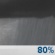 Saturday Night: Showers and possibly a thunderstorm.  Low around 66. Chance of precipitation is 80%.