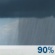 Saturday: Showers and possibly a thunderstorm. Some of the storms could produce heavy rainfall.  High near 78. Chance of precipitation is 90%.