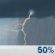 Friday: A 50 percent chance of showers and thunderstorms, mainly after 9am.  Mostly cloudy, with a high near 88. Calm wind becoming south around 5 mph in the morning.  New rainfall amounts between a quarter and half of an inch possible. 