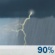 Friday: Showers and possibly a thunderstorm. High near 84. Chance of precipitation is 90%. Friday: Showers and possibly a thunderstorm. High near 84. Chance of precipitation is 90%.